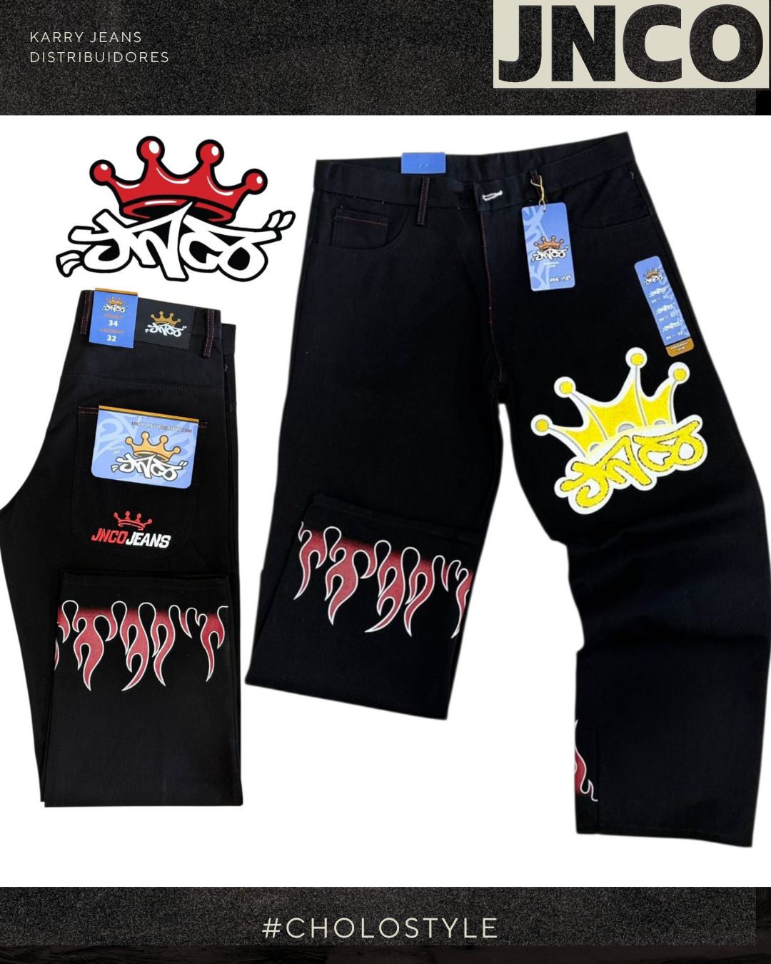 Pantalon negro estampado
