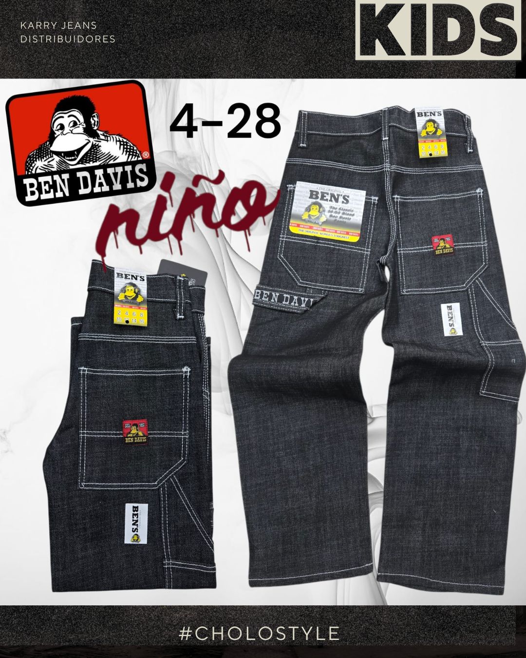 Pantalon niño negro nevado