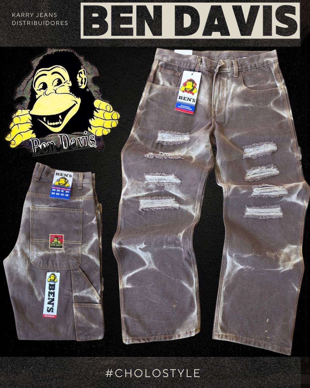 Pantalón carpintero tomboloeado 
