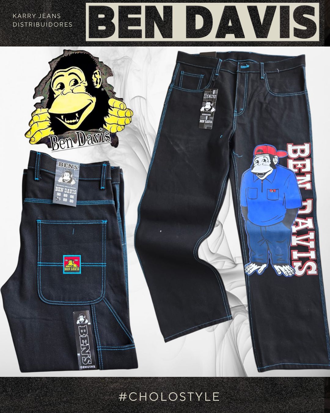 Pantalón carpintero negro 