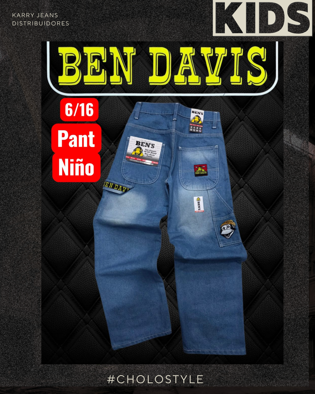 Pantalón niño bleach lavado