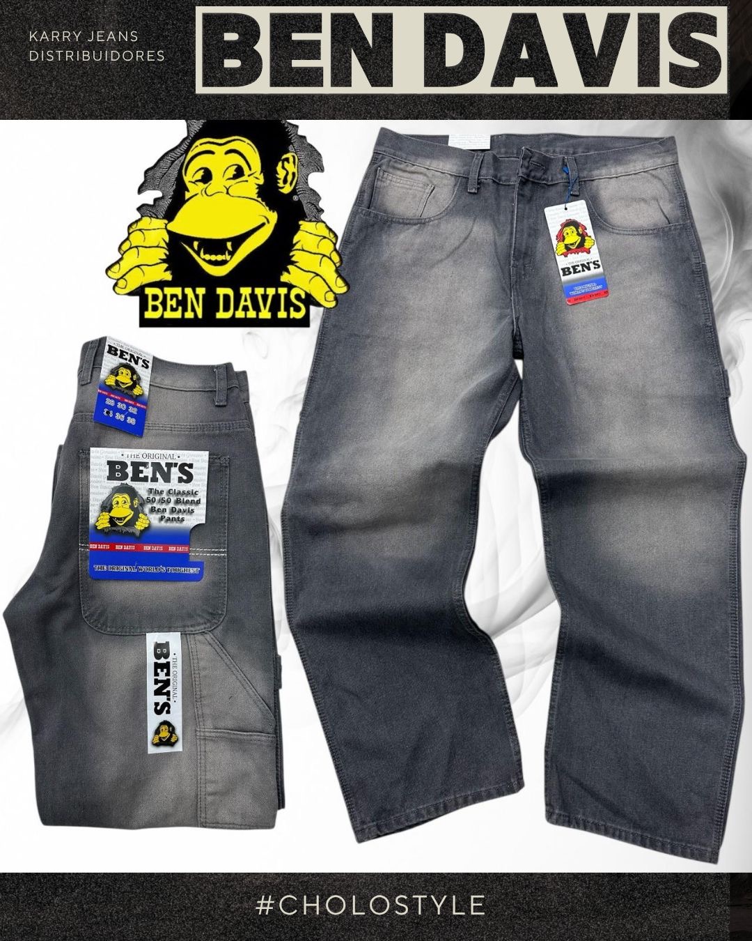 Pantalón carpintero gris lavado