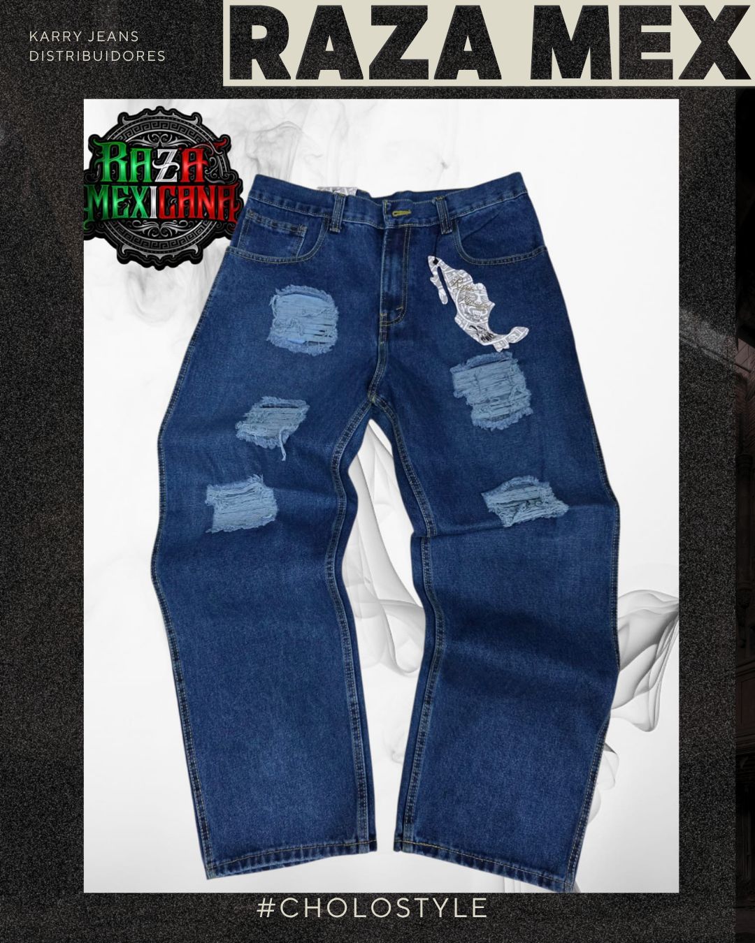 Pantalón azul oscuro sin lija y destruccion 