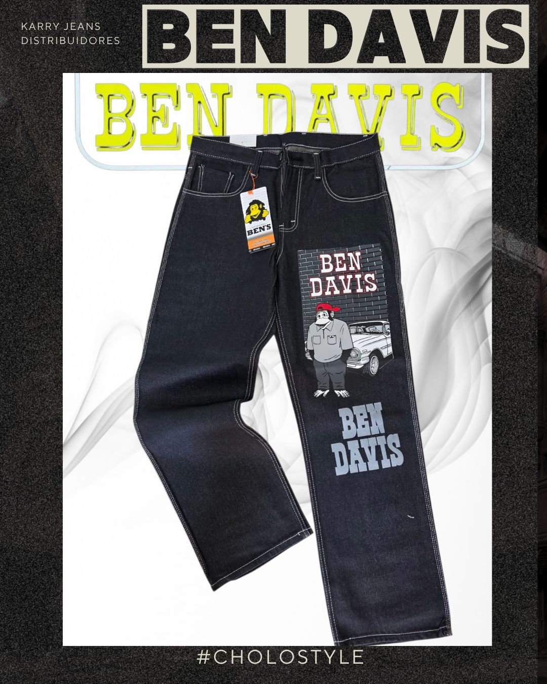 Pantalon negro con estampado