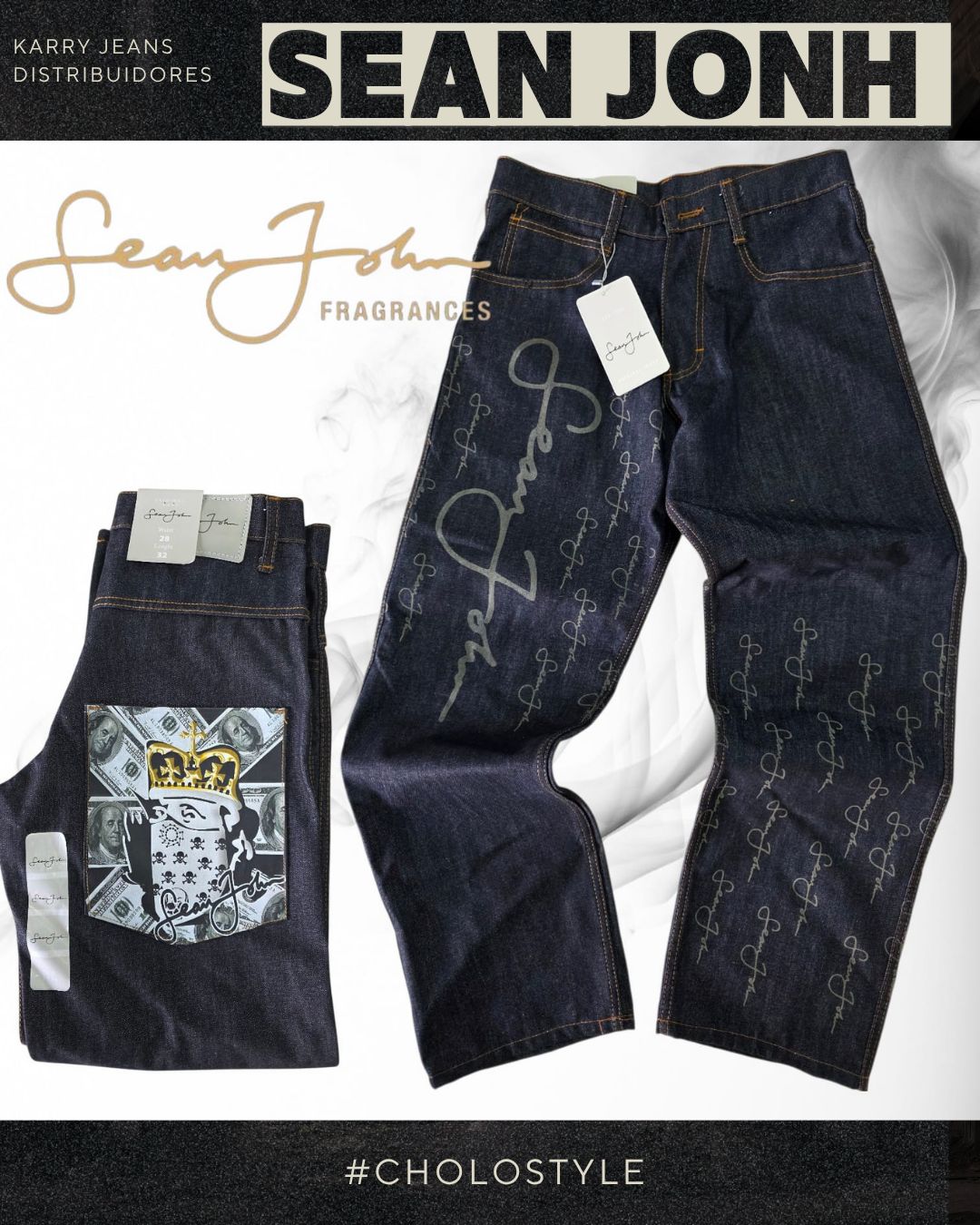Pantalon azul con laser