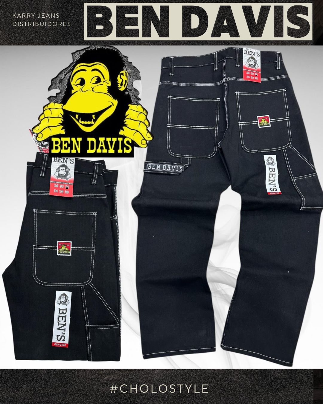 Pantalon carpintero negro
