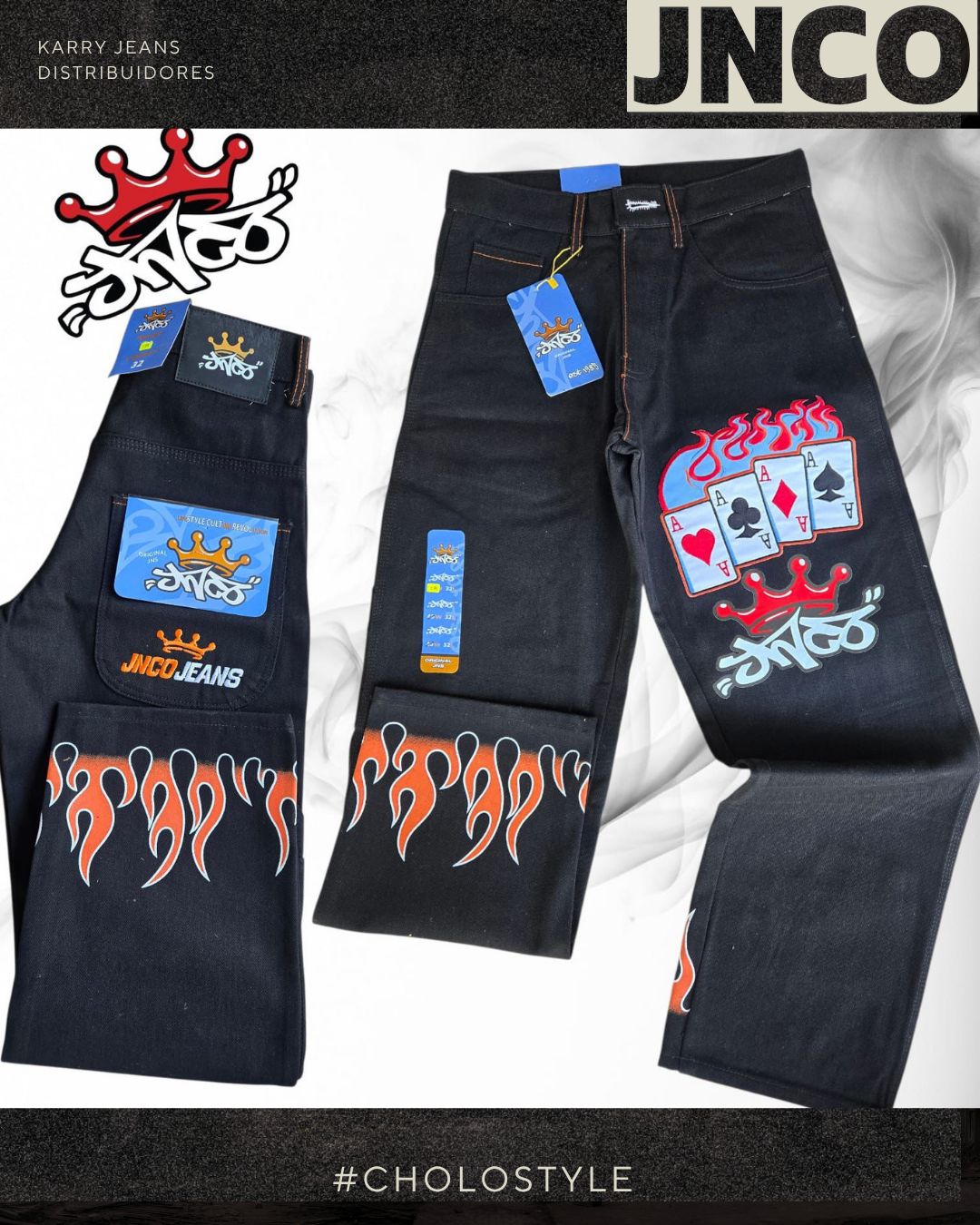 pantalon negro estampado