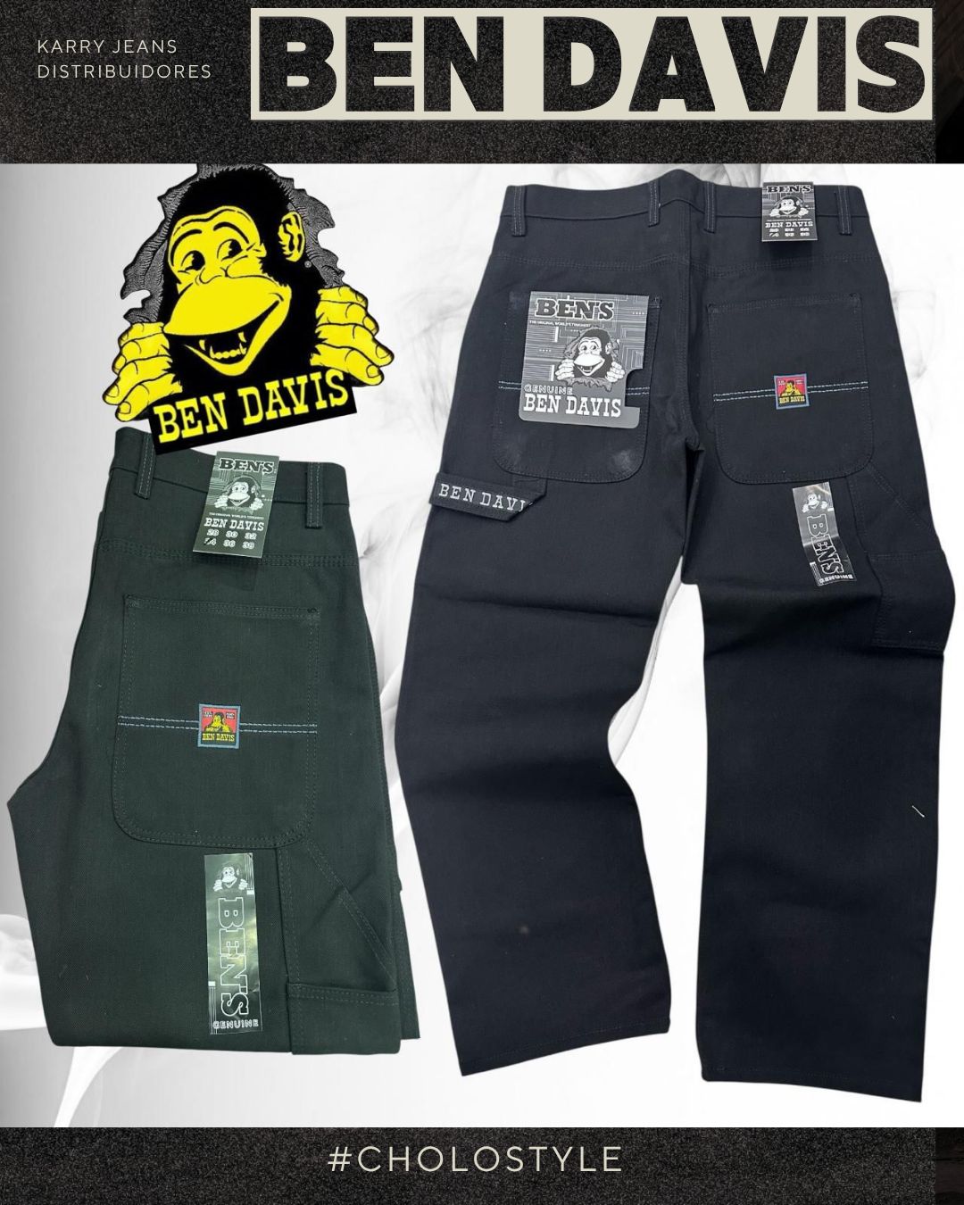 Pantalón carpintero negro
